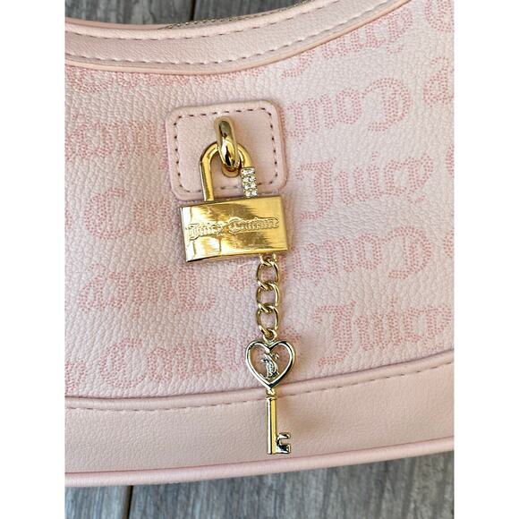Juicy Couture Pink Lock & Key Shoulder Bag with Gold Chain Strap - Picture 2 of 6